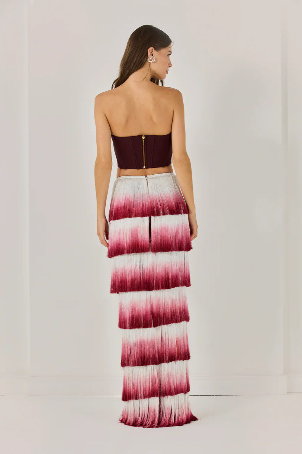 Despo Gradient Fringe Corset Two Piece Bandage Set