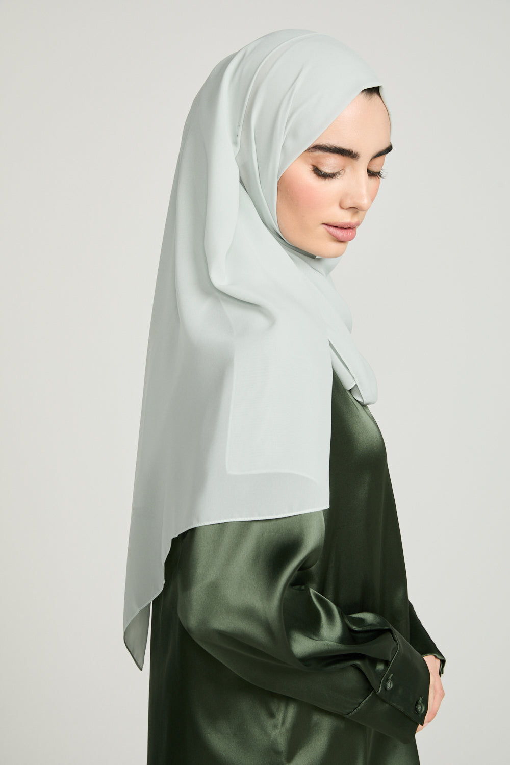 Soft Luxury Georgette Hijab - Frosted Mint