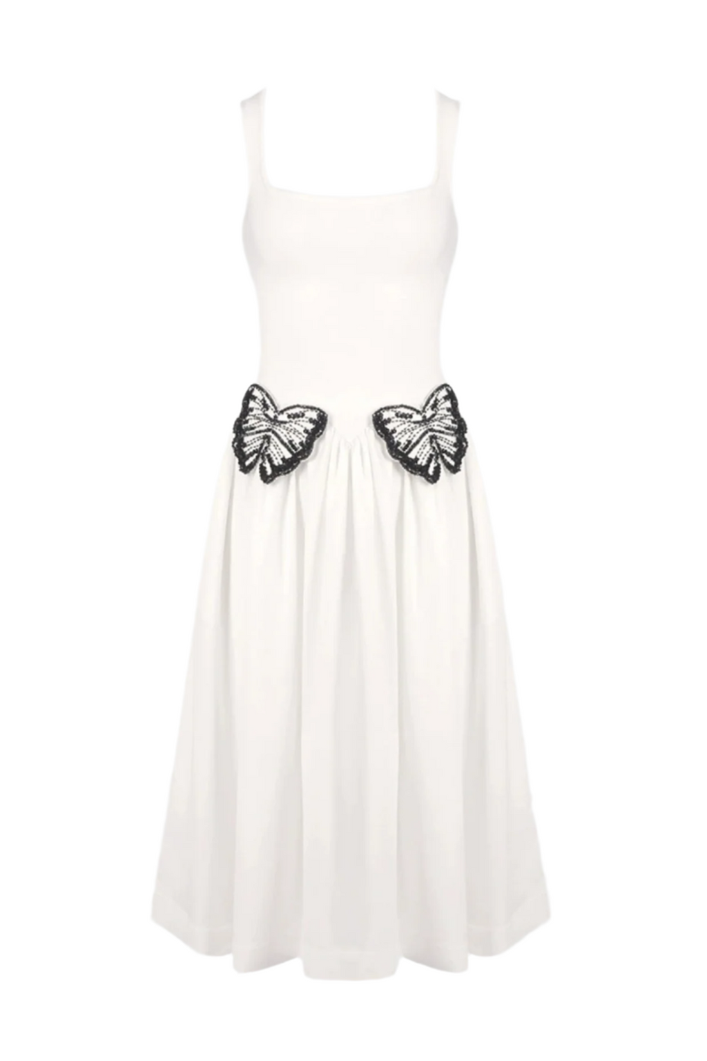 Butterfly Embellished Knit Midi Dress