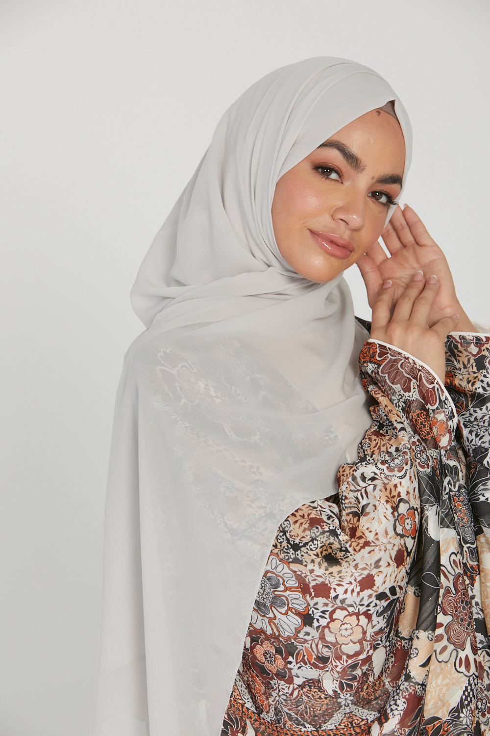 Soft Luxury Georgette Hijab - Greige