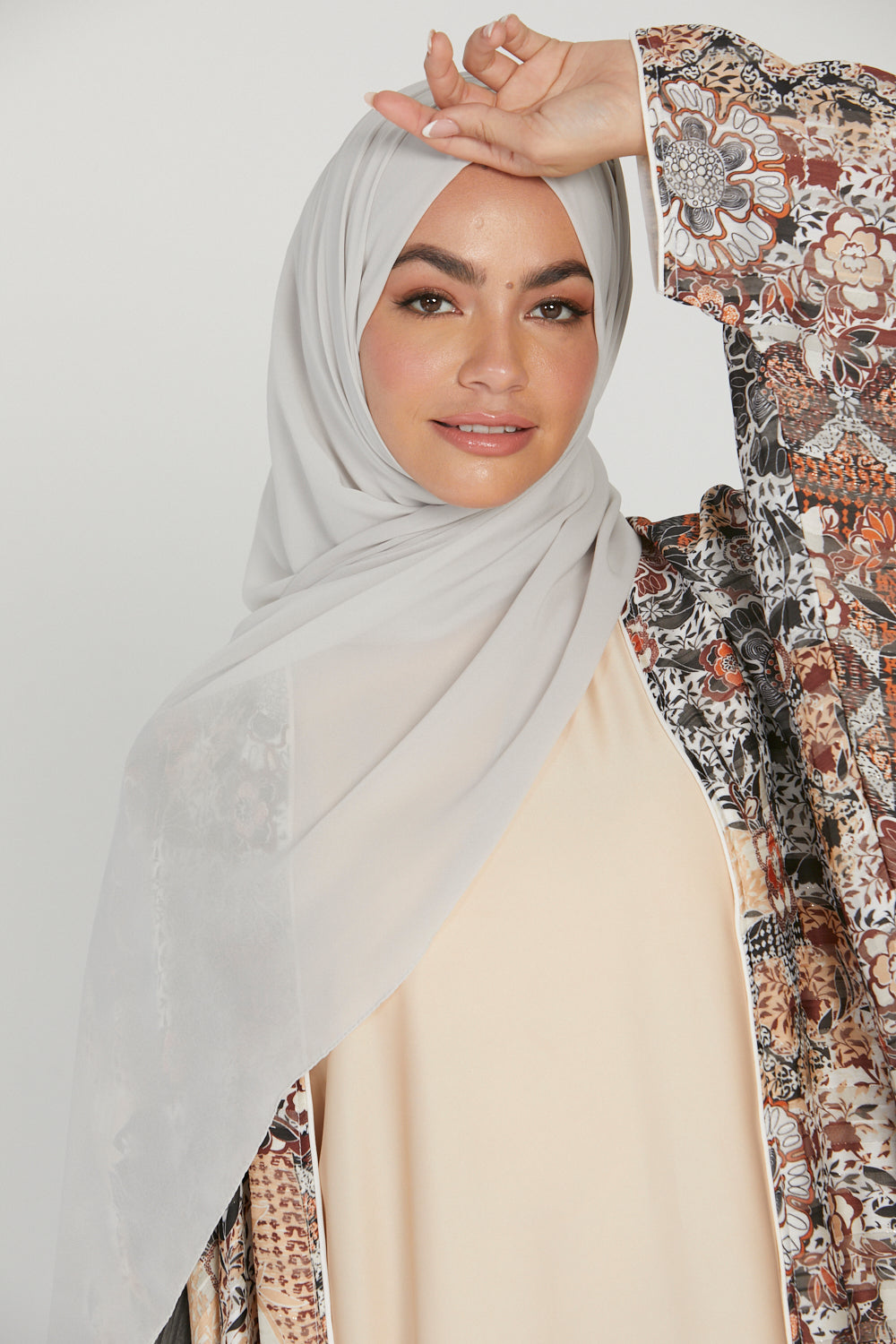 Soft Luxury Georgette Hijab - Greige