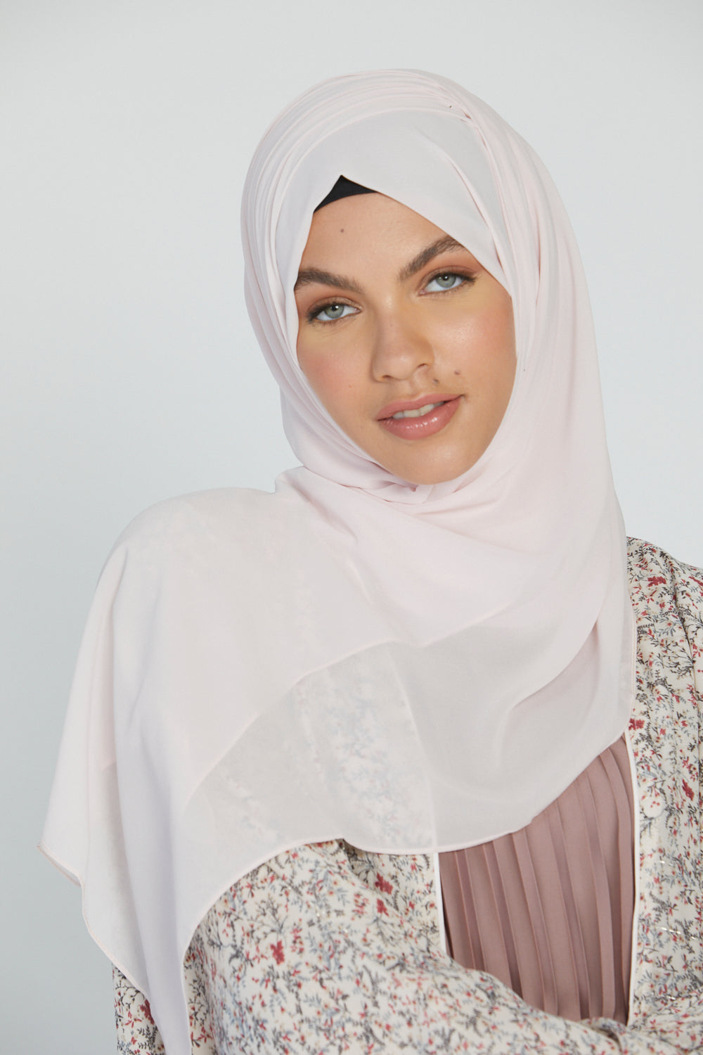Hijab in georgette di lusso morbido - Rosa chiaro