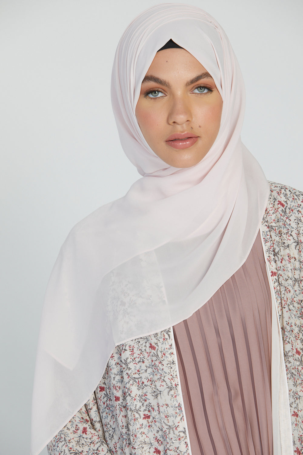 Hijab in georgette di lusso morbido - Rosa chiaro