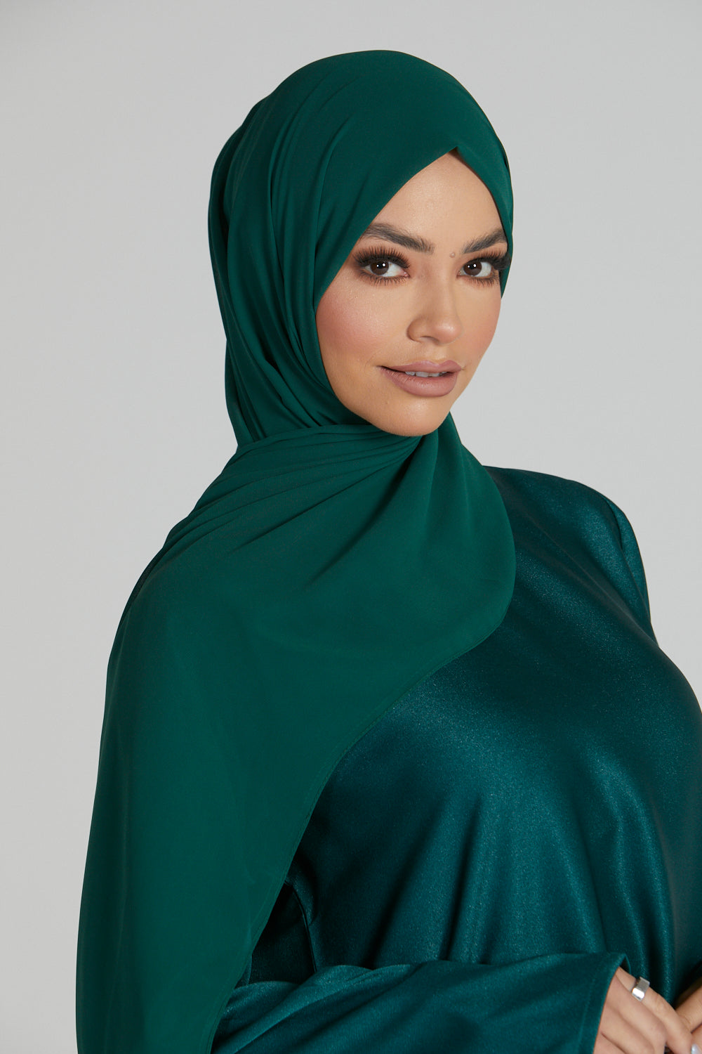 Luxury Georgette Chiffon Hijab -  Forest Green