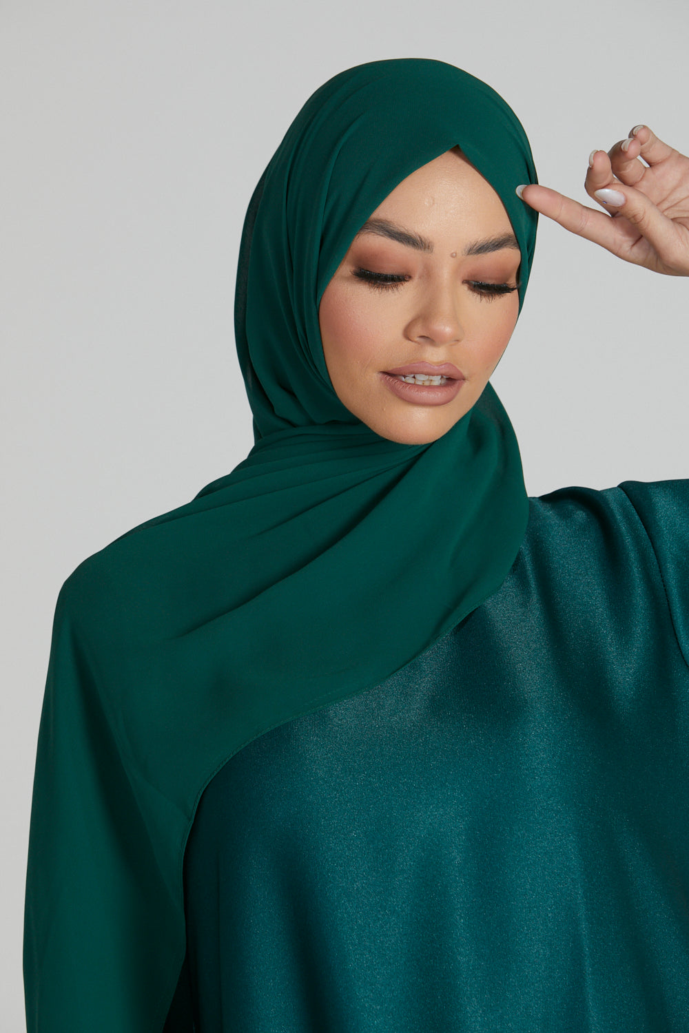 Luxury Georgette Chiffon Hijab -  Forest Green