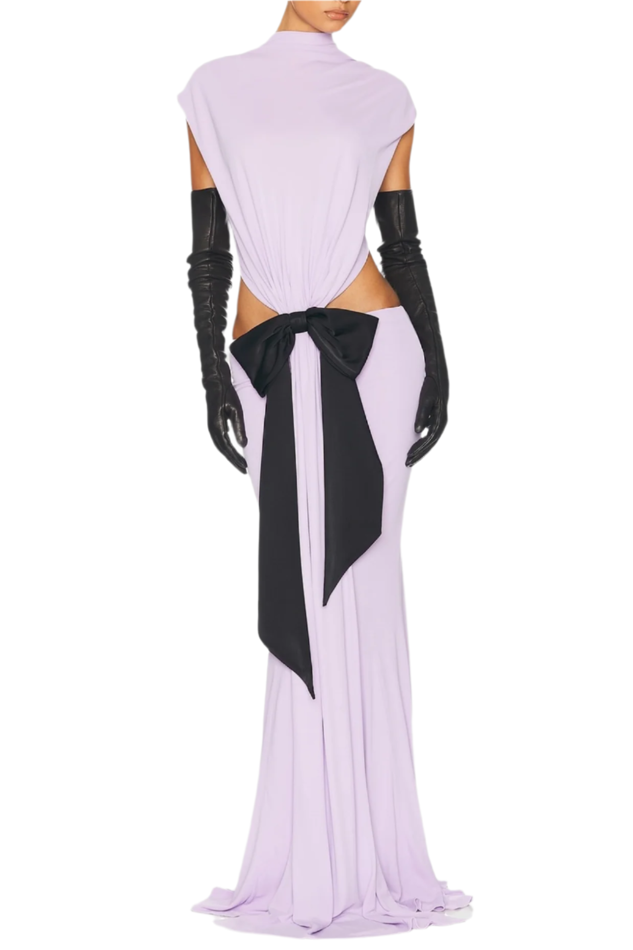 Abito lungo con fiocco e schiena scoperta Graillot - Viola