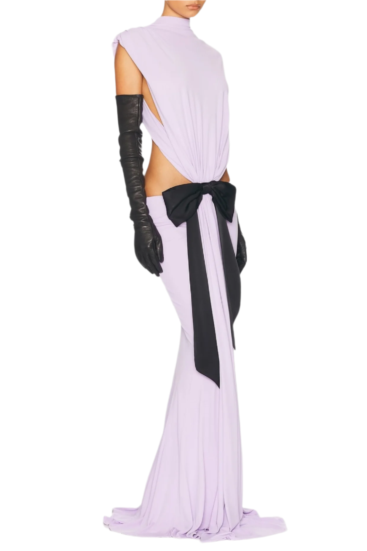 Abito lungo con fiocco e schiena scoperta Graillot - Viola