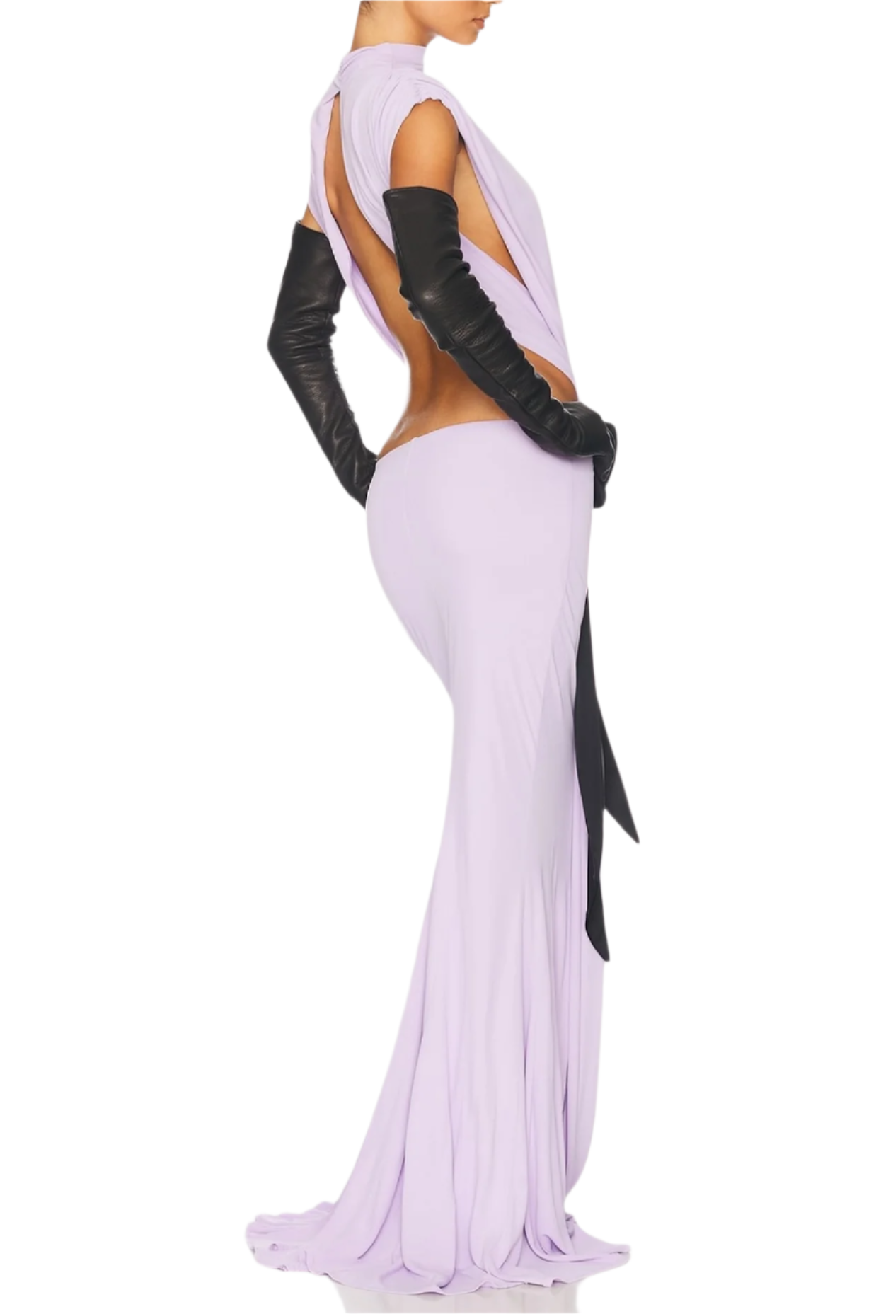 Abito lungo con fiocco e schiena scoperta Graillot - Viola