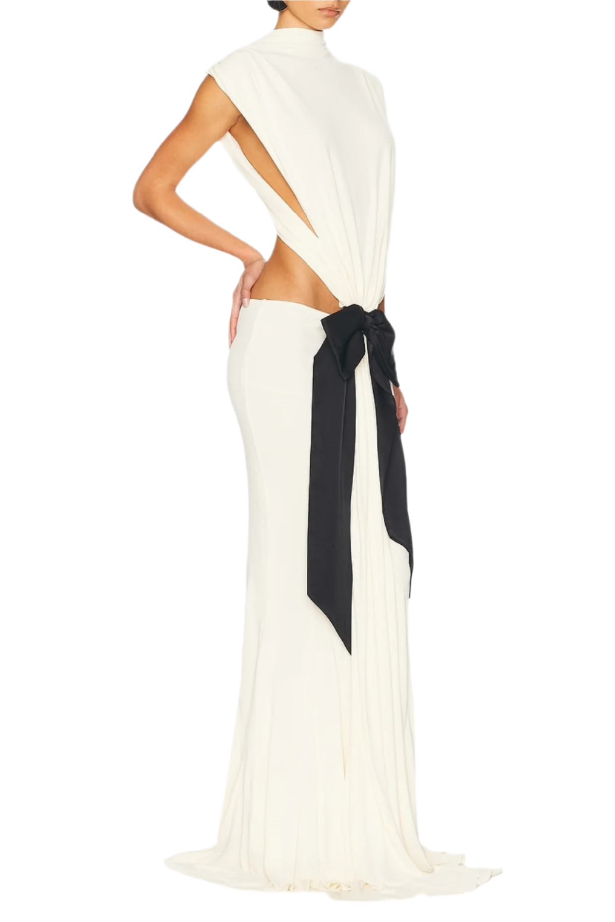 Graillot Bow Cutout Backless Maxi Dress - White