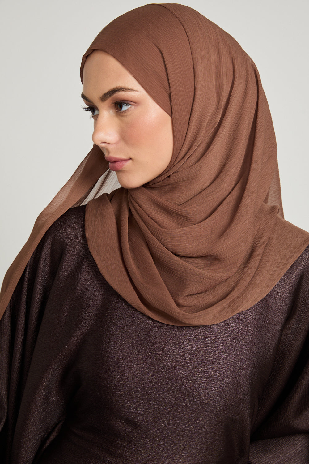 Luxury Crinkle Chiffon Hijab - Saffron Brown