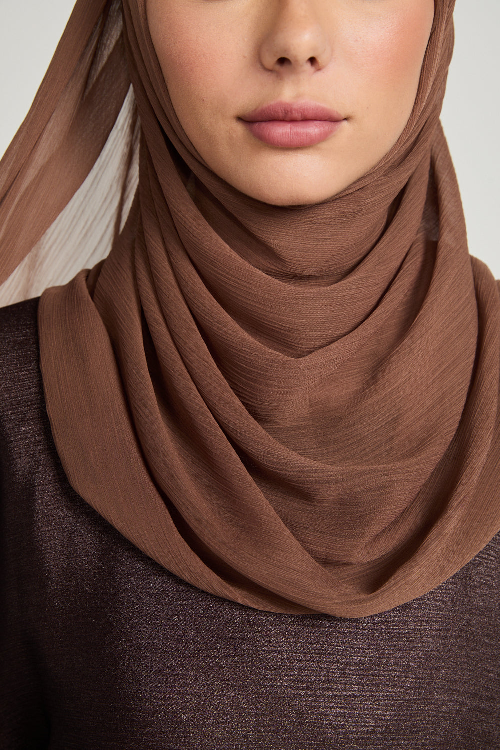 Luxury Crinkle Chiffon Hijab - Saffron Brown