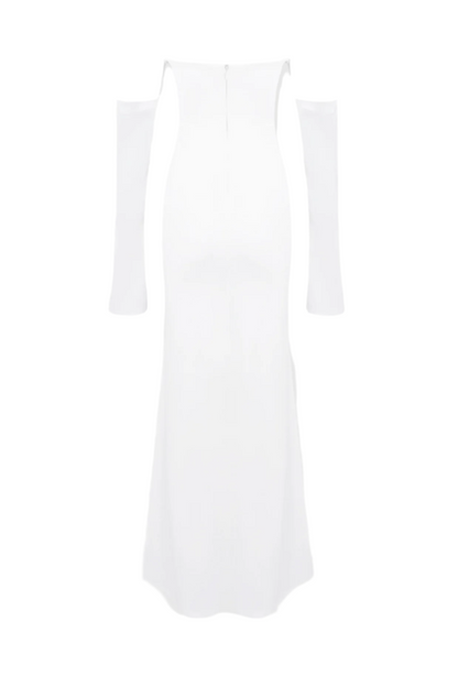 Off Shoulder Corset Maxi Dress - White