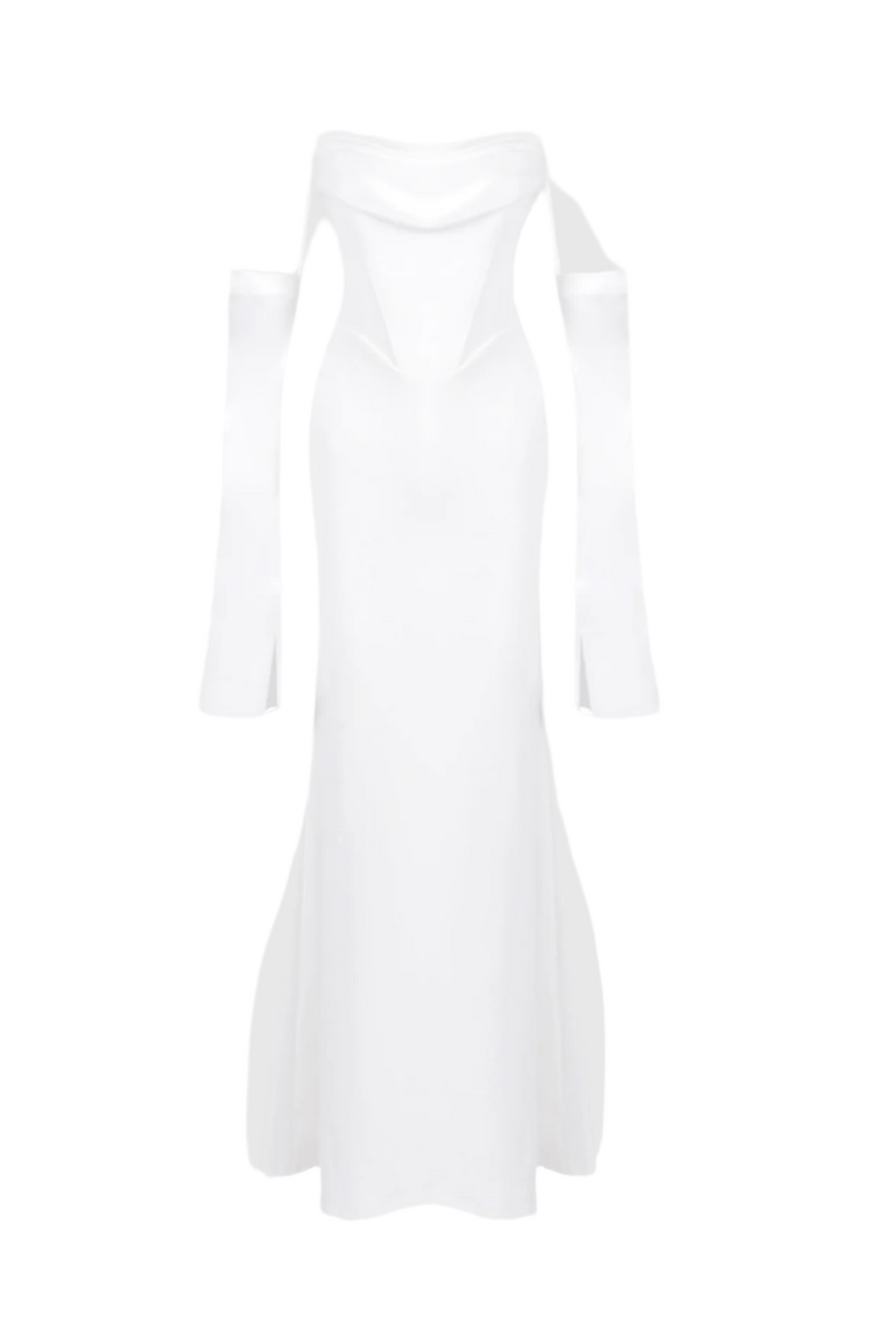 Off Shoulder Corset Maxi Dress - White