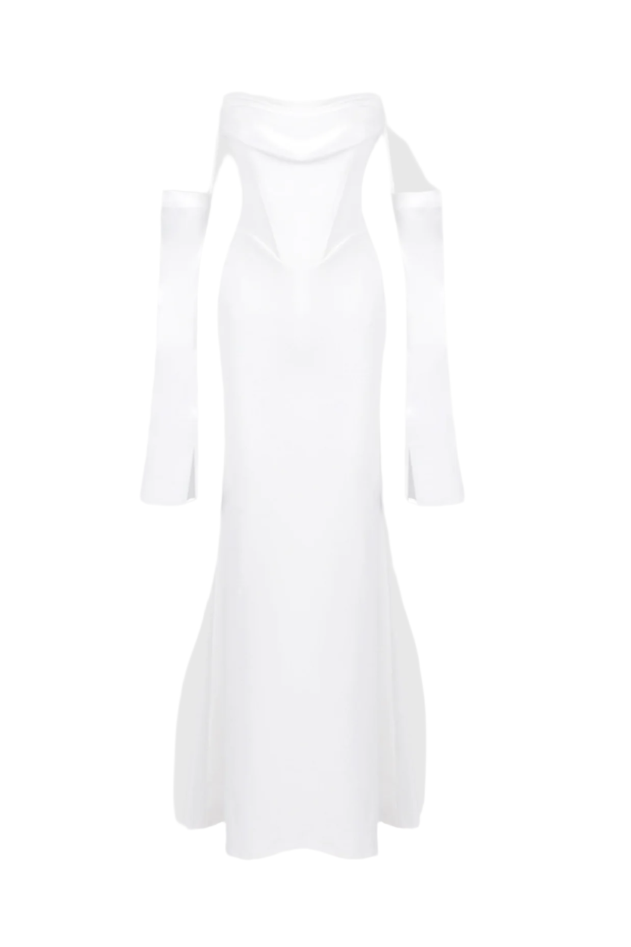 Off Shoulder Corset Maxi Dress - White