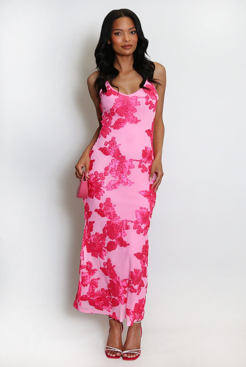 Floral Lace Lined Cami Midi Dress