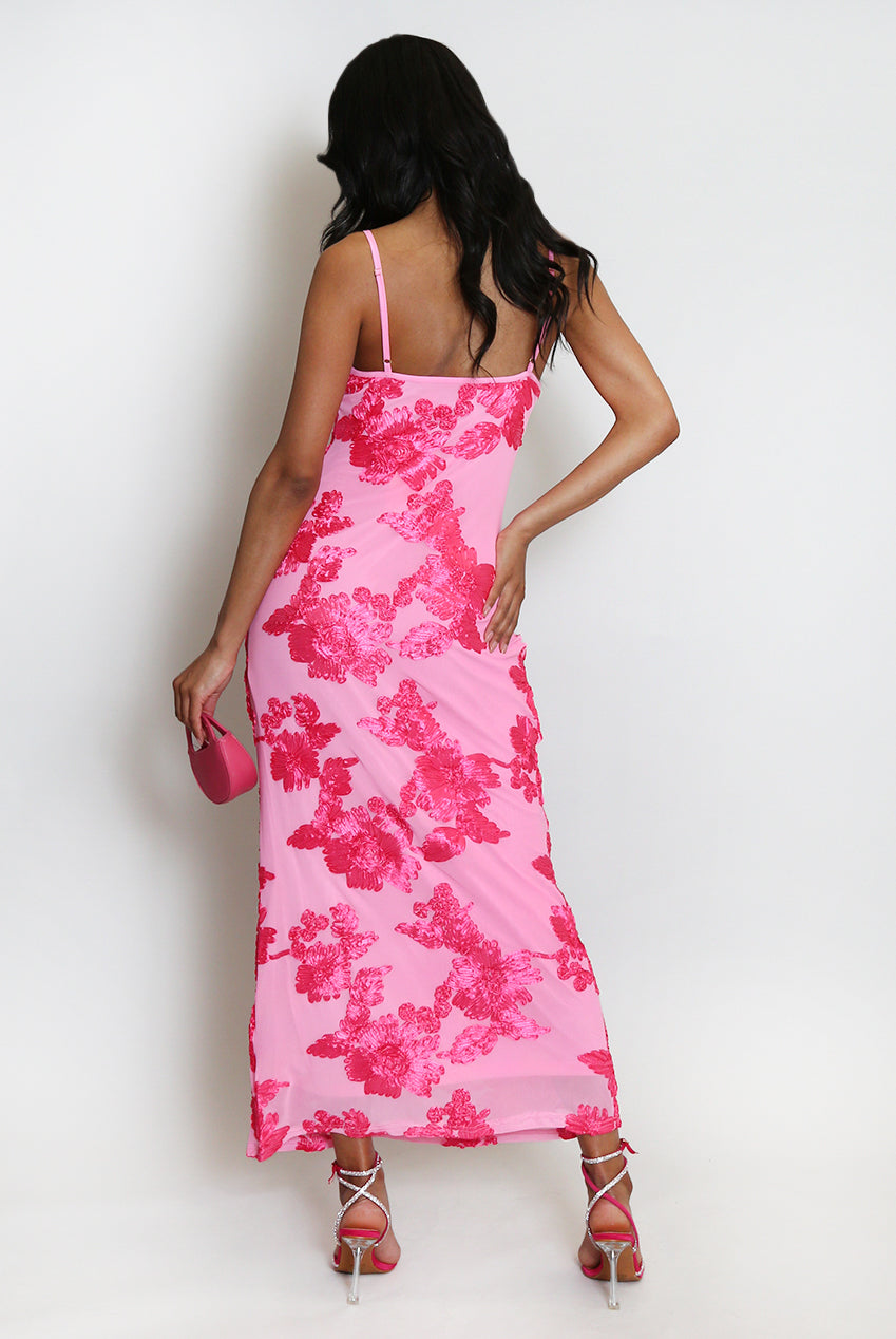 Floral Lace Lined Cami Midi Dress