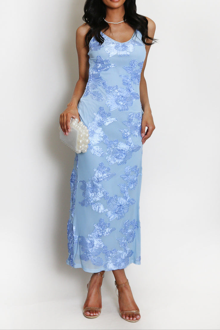 Floral Lace Lined Cami Midi Dress