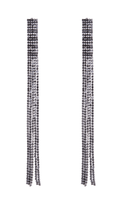Inlaid diamond tassel earrings
