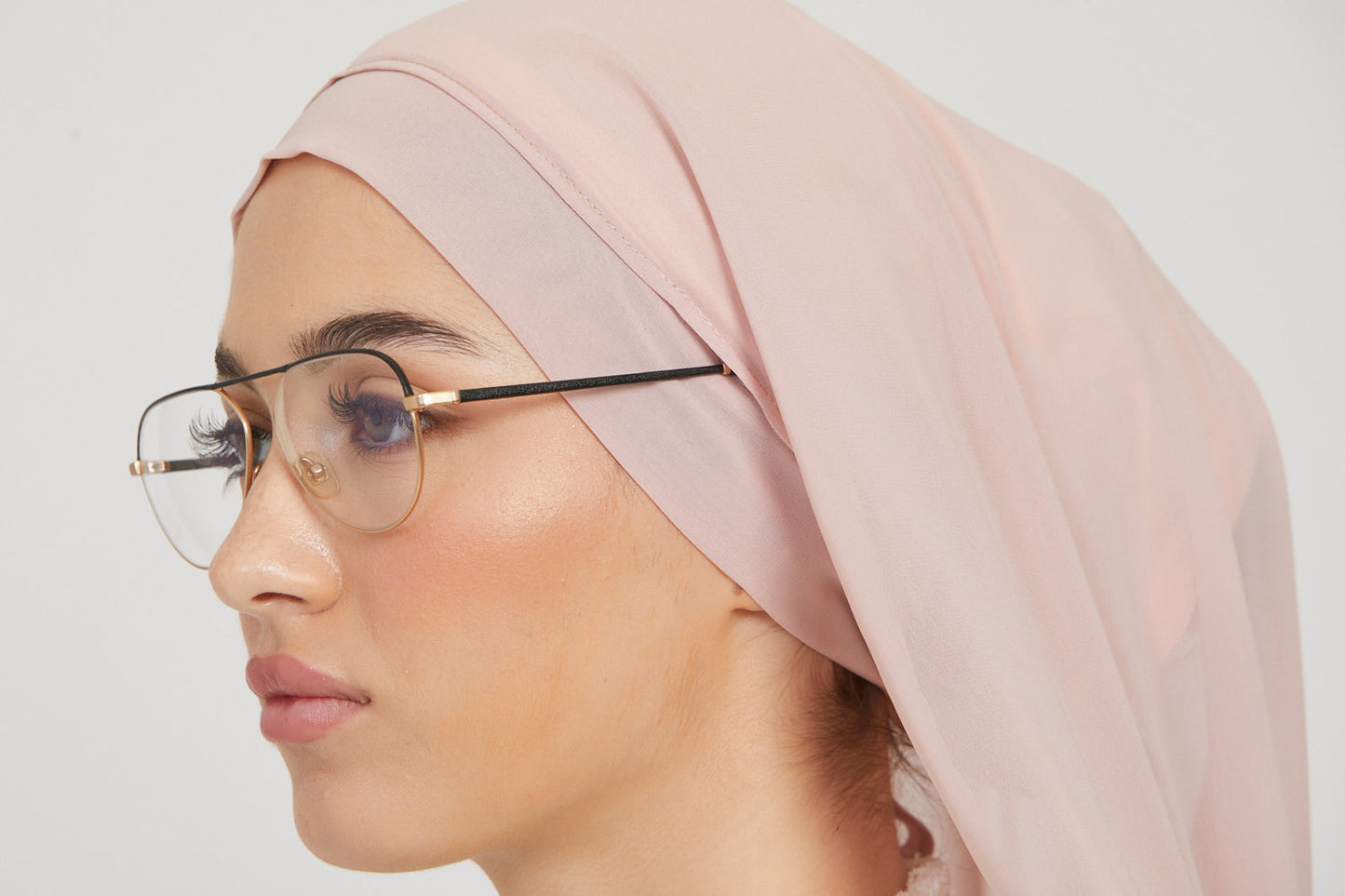 Hijab in chiffon istantaneo Premium - Rosa chiaro