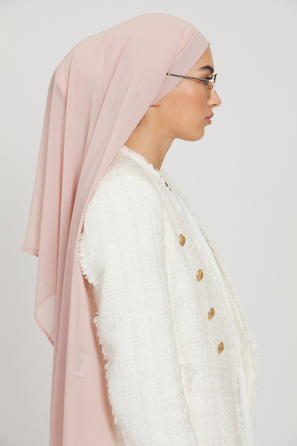 Premium Instant Chiffon Hijab - Light Blush