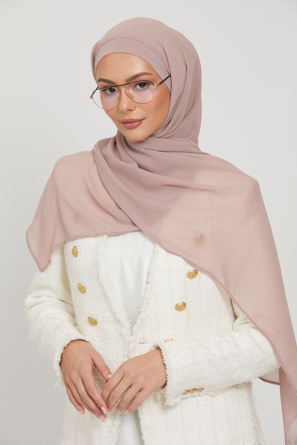 Premium Instant Chiffon Hijab - Dusty Mink