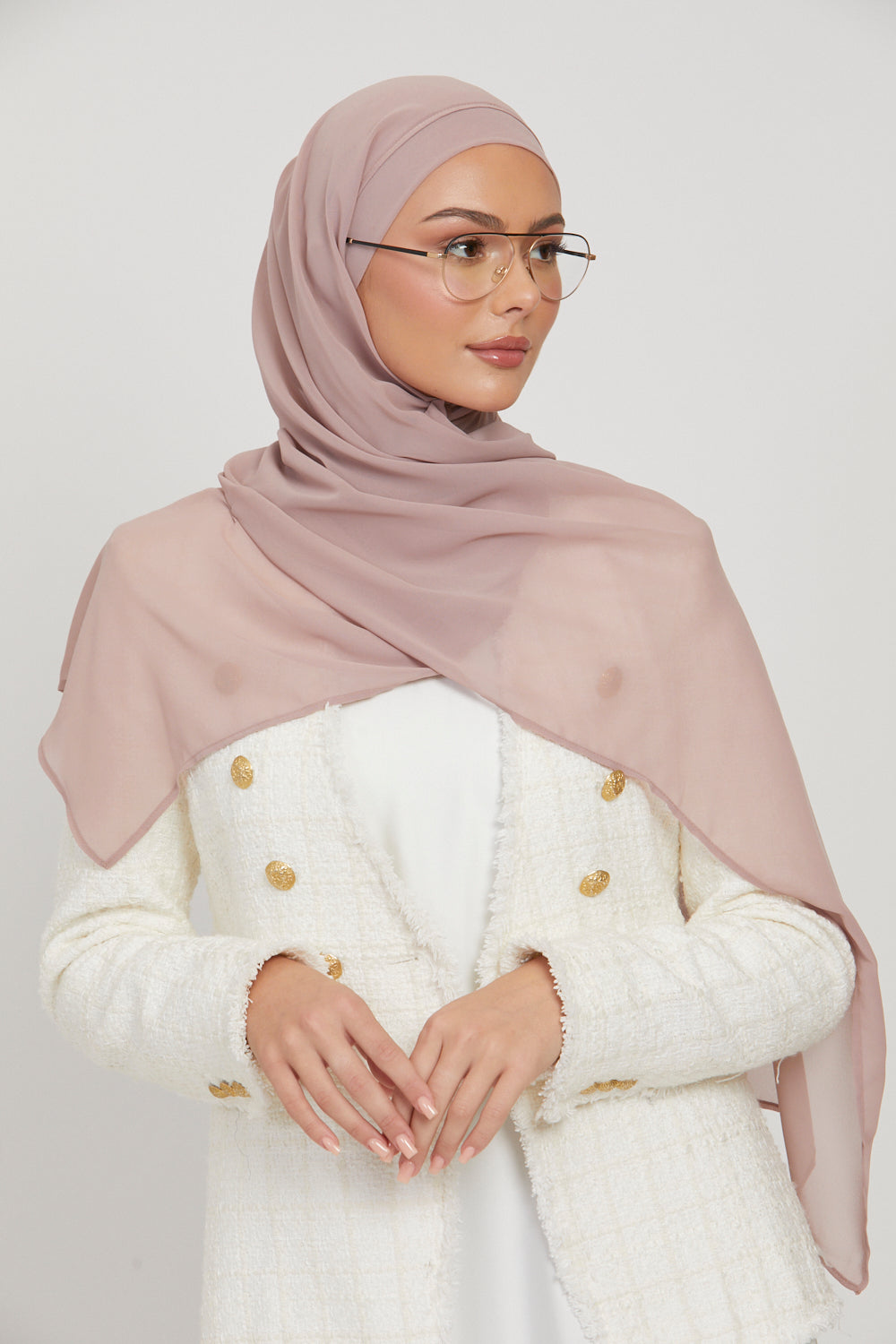 Premium Instant Chiffon Hijab - Dusty Mink