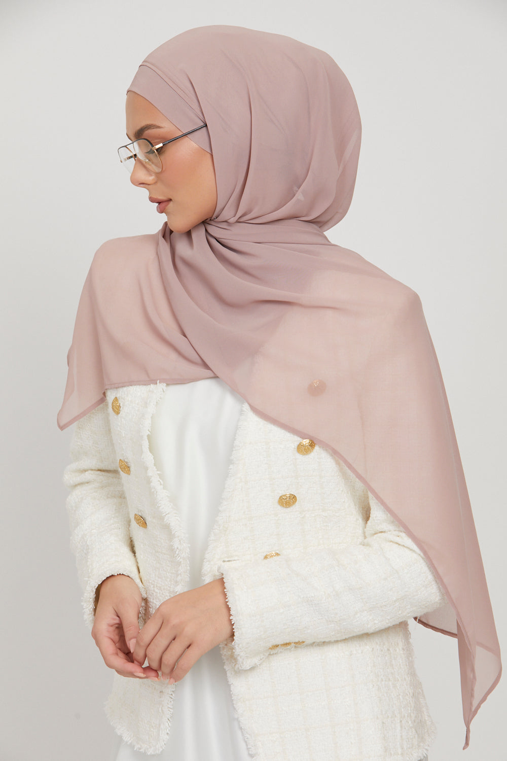 Premium Instant Chiffon Hijab - Dusty Mink