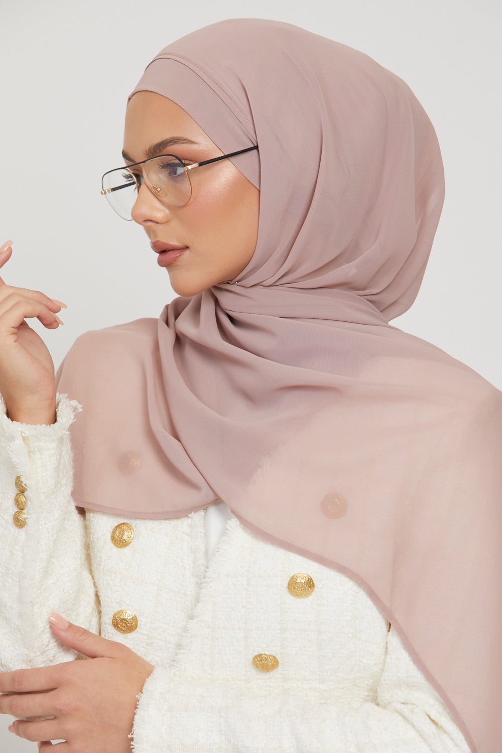 Premium Instant Chiffon Hijab - Dusty Mink