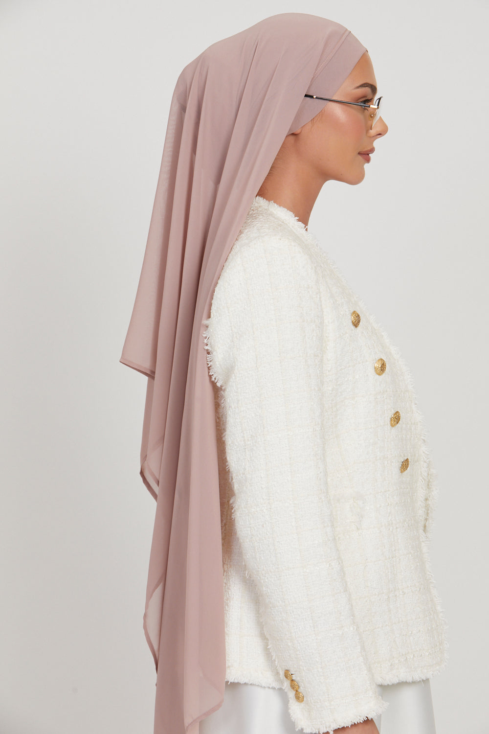 Premium Instant Chiffon Hijab - Dusty Mink