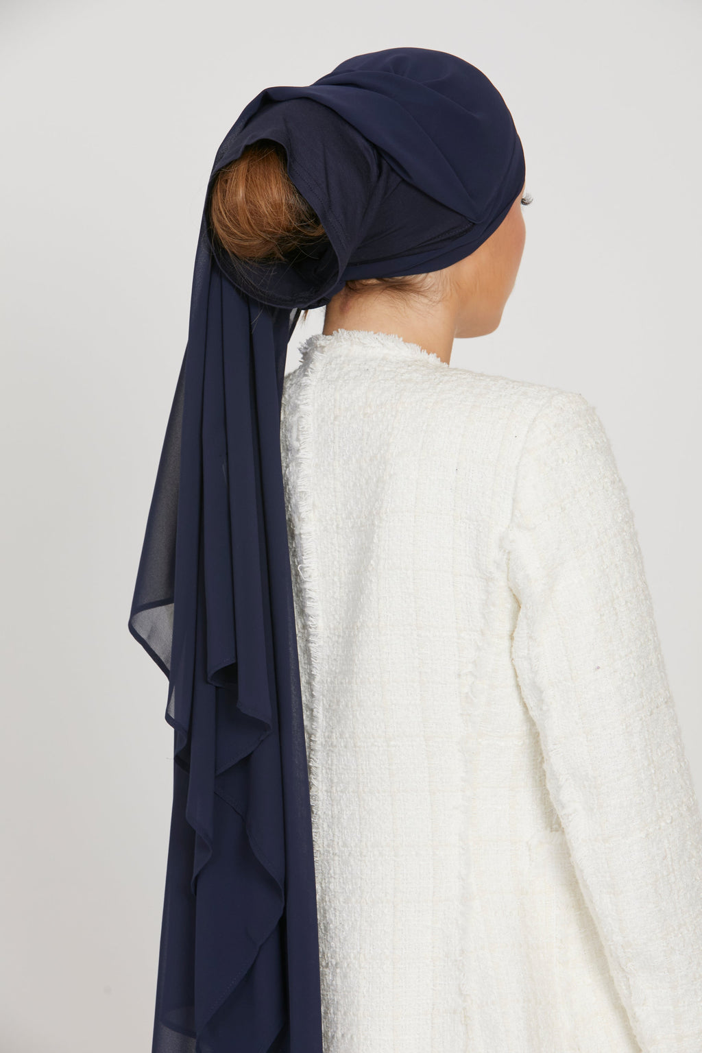 Premium Instant Chiffon Hijab - Navy