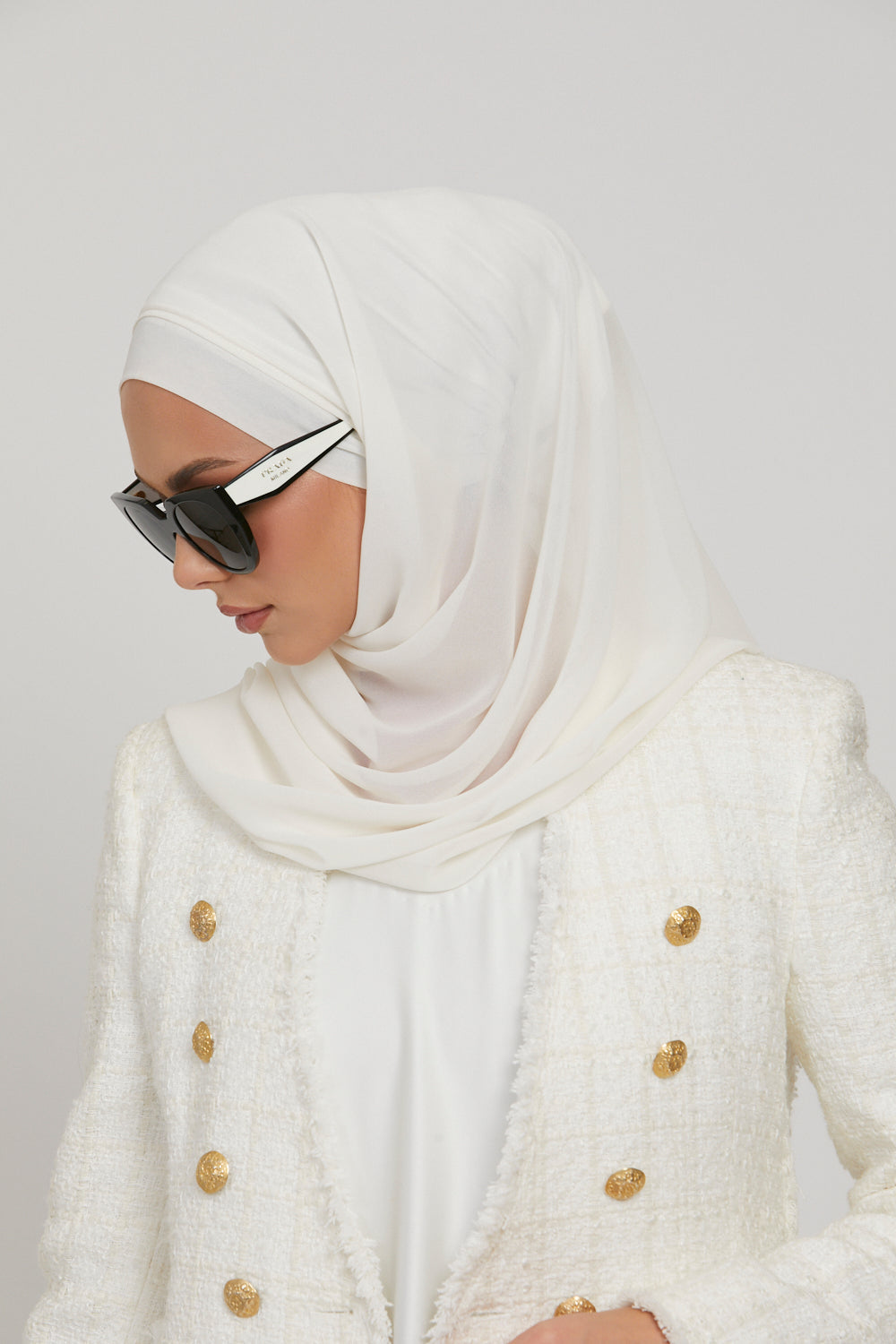 Premium Instant Chiffon Hijab - Off White