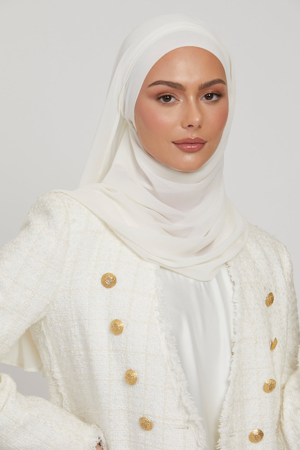Premium Instant Chiffon Hijab - Off White