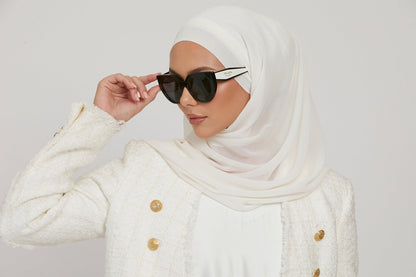 Premium Instant Chiffon Hijab - Off White