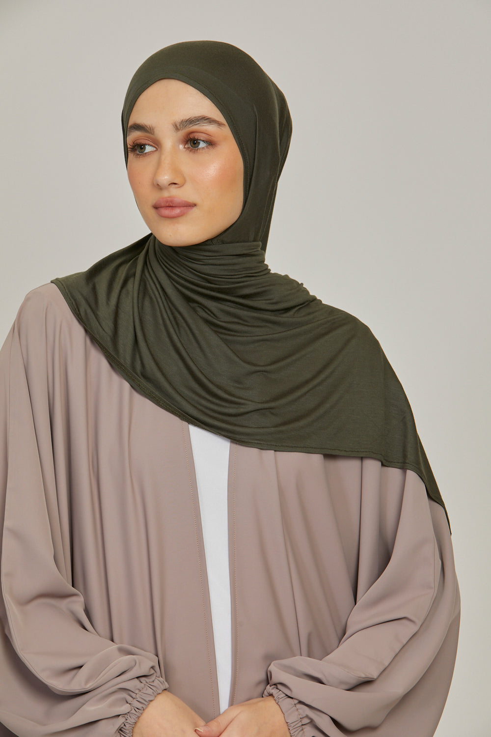 Premium Instant Jersey Hijab - Khaki