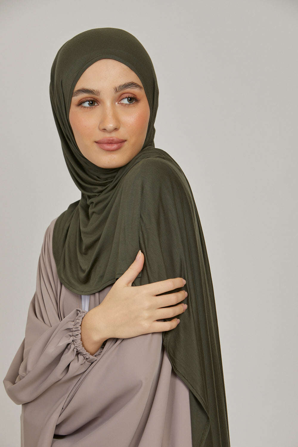 Premium Instant Jersey Hijab - Khaki