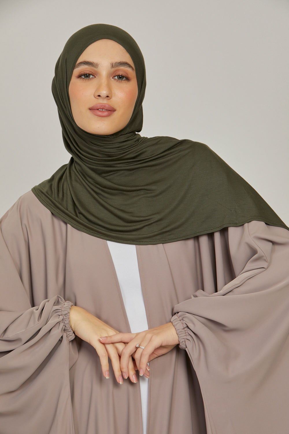 Premium Instant Jersey Hijab - Khaki