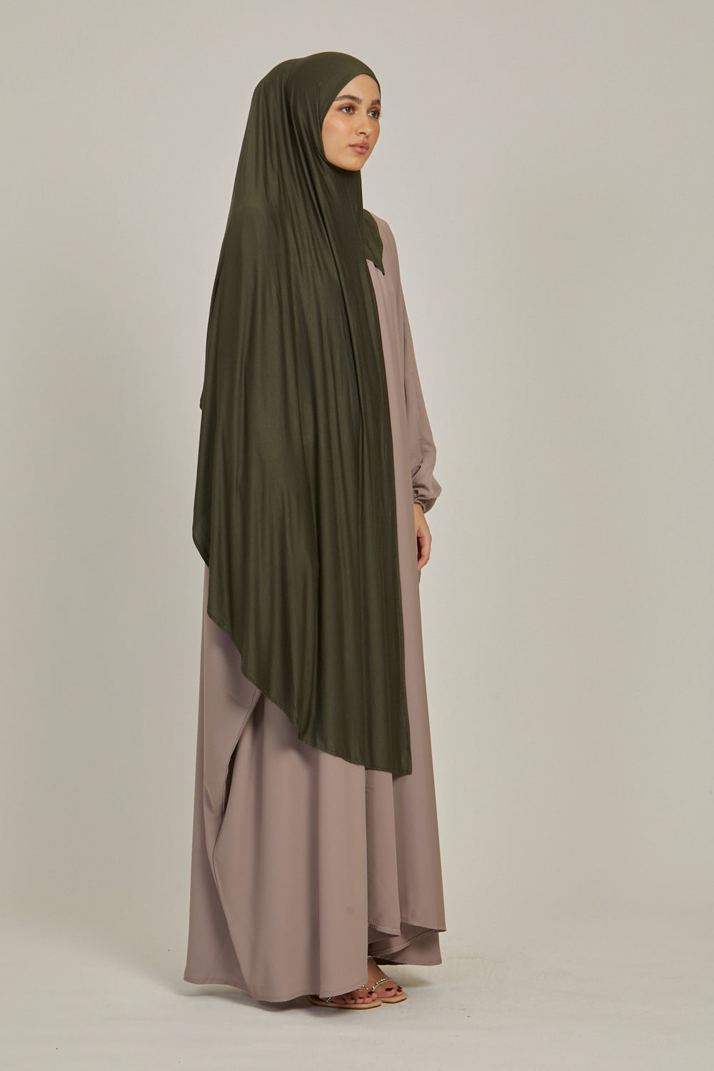 Premium Instant Jersey Hijab - Khaki
