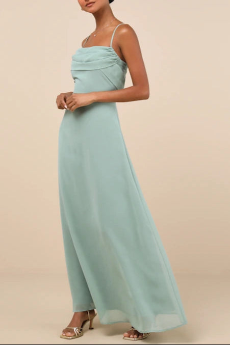 Jelena Sage Pleated Sleeveless Maxi Dress