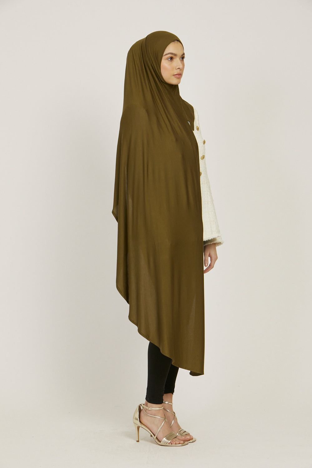 Premium Instant Jersey Hijab - Olive