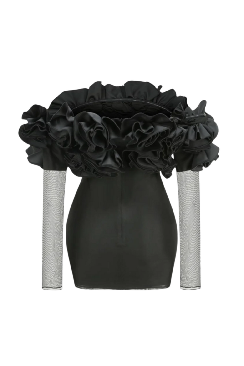 Joyanne Off Shoulder Flower Mesh Mini Dress