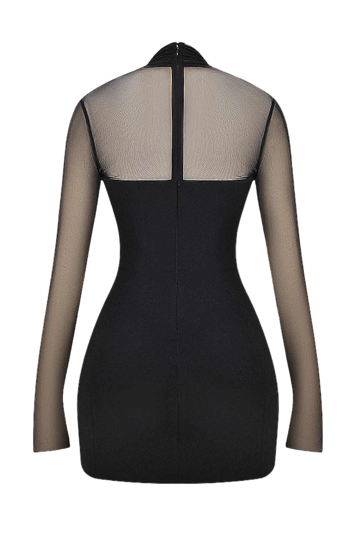 Kieran Halter Plunge Mesh Mini Dress