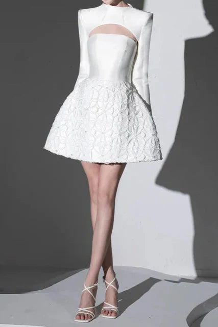 アストリッド・タム チューブトップ 3D フローラル 2ピース ドレスセット