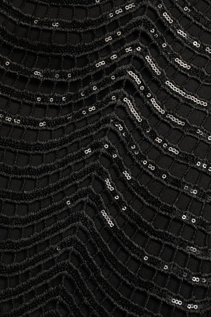 Sequin hollow Mini Dress in black