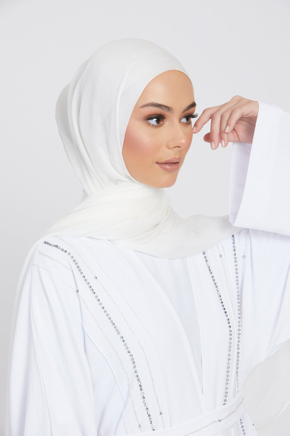 Premium Modal Matt Hijab - Lucent White