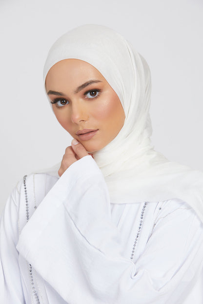 Premium Modal Matt Hijab - Lucent White