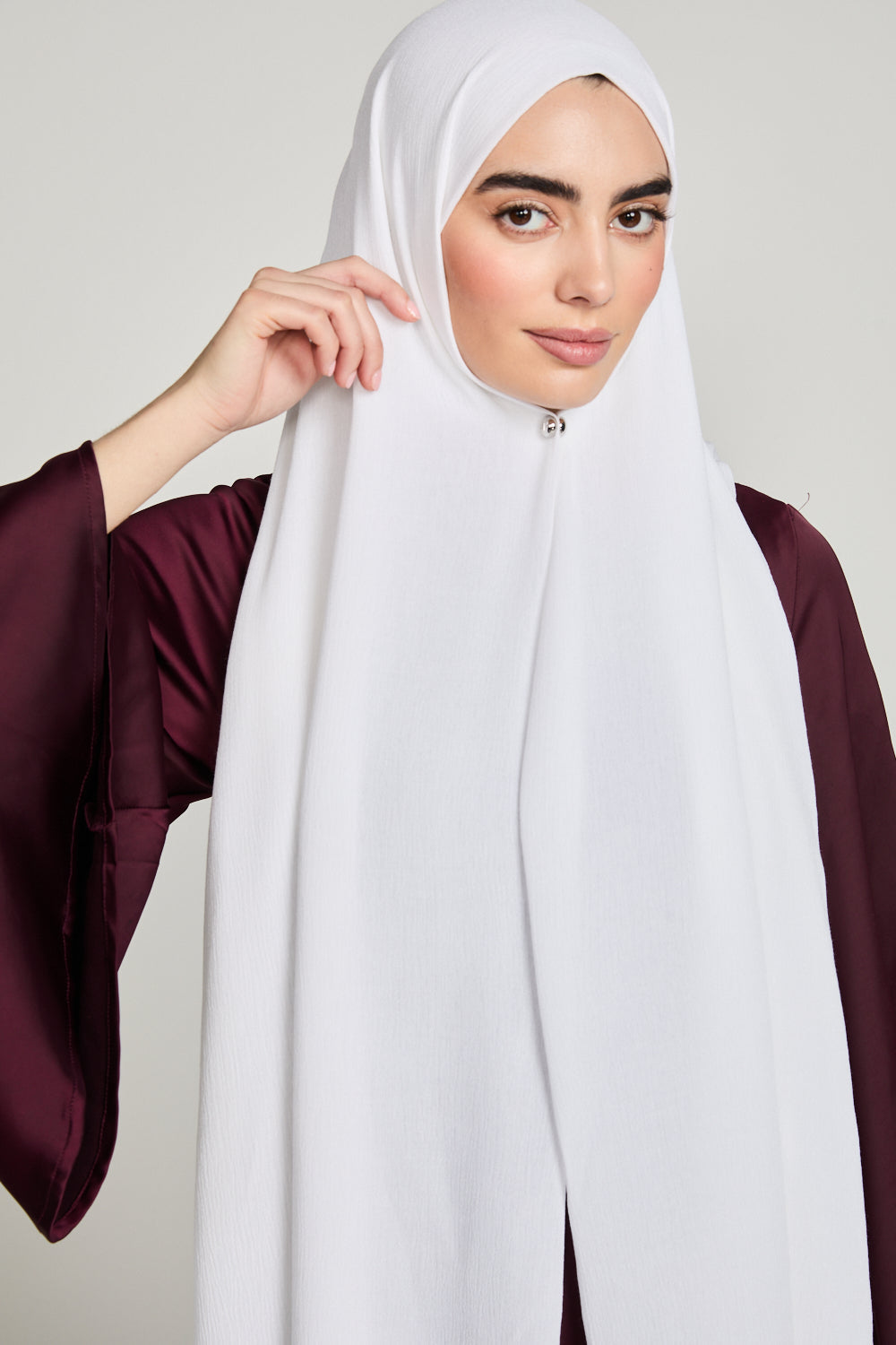 Modal Crinkle Hijab - White
