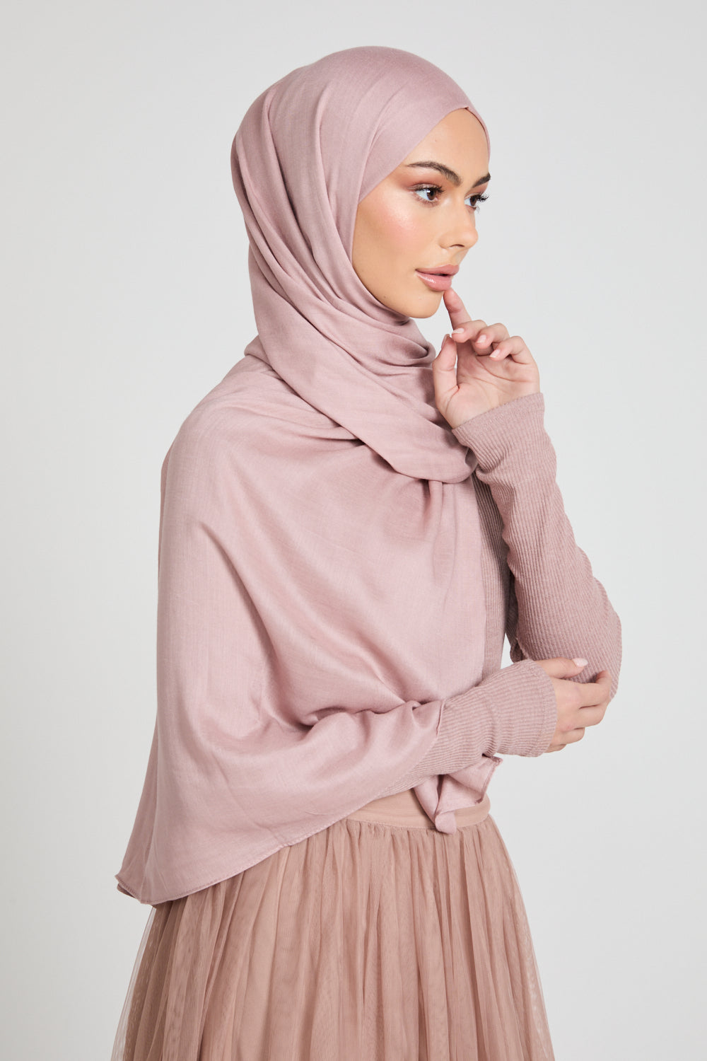 Premium Maxi Modal Hijab - Ashes Of Roses