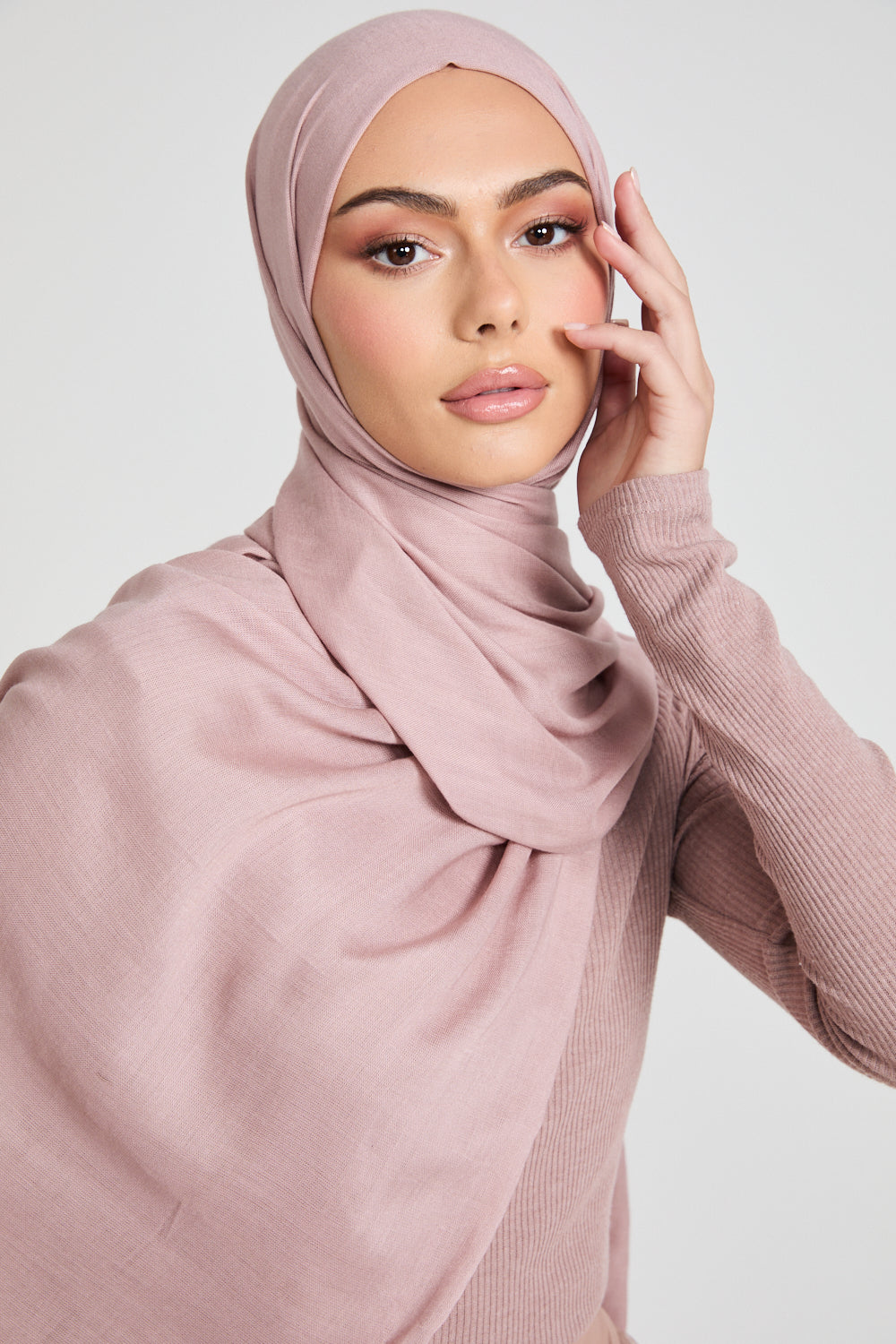 Premium Maxi Modal Hijab - Ashes Of Roses