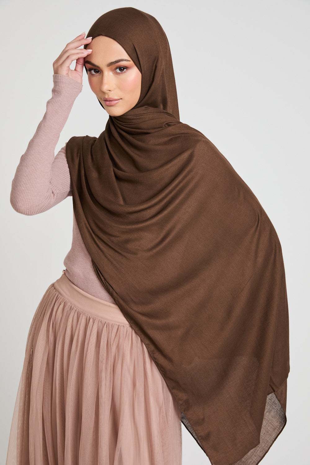 Premium Maxi Modal Hijab - Fudge