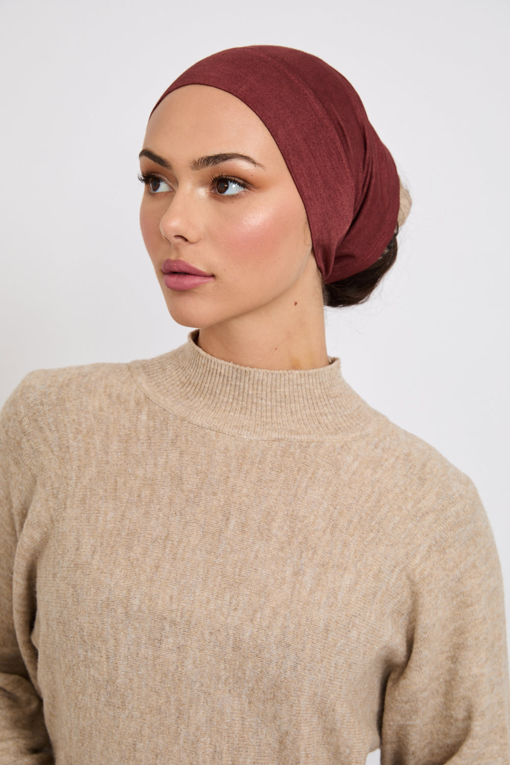 Premium Modal Matt Hijab - Deep Mahogany